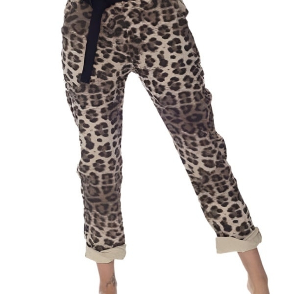 Made In Italy Leopard Comfy Pants